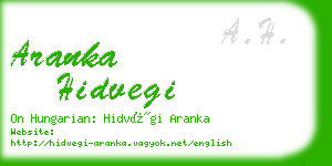 aranka hidvegi business card